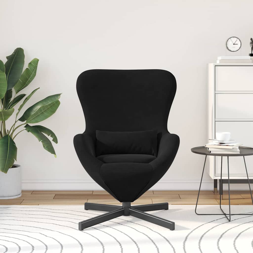 Fauteuil œuf Noir 63 x 73 x 90 cm Velours - XIOS