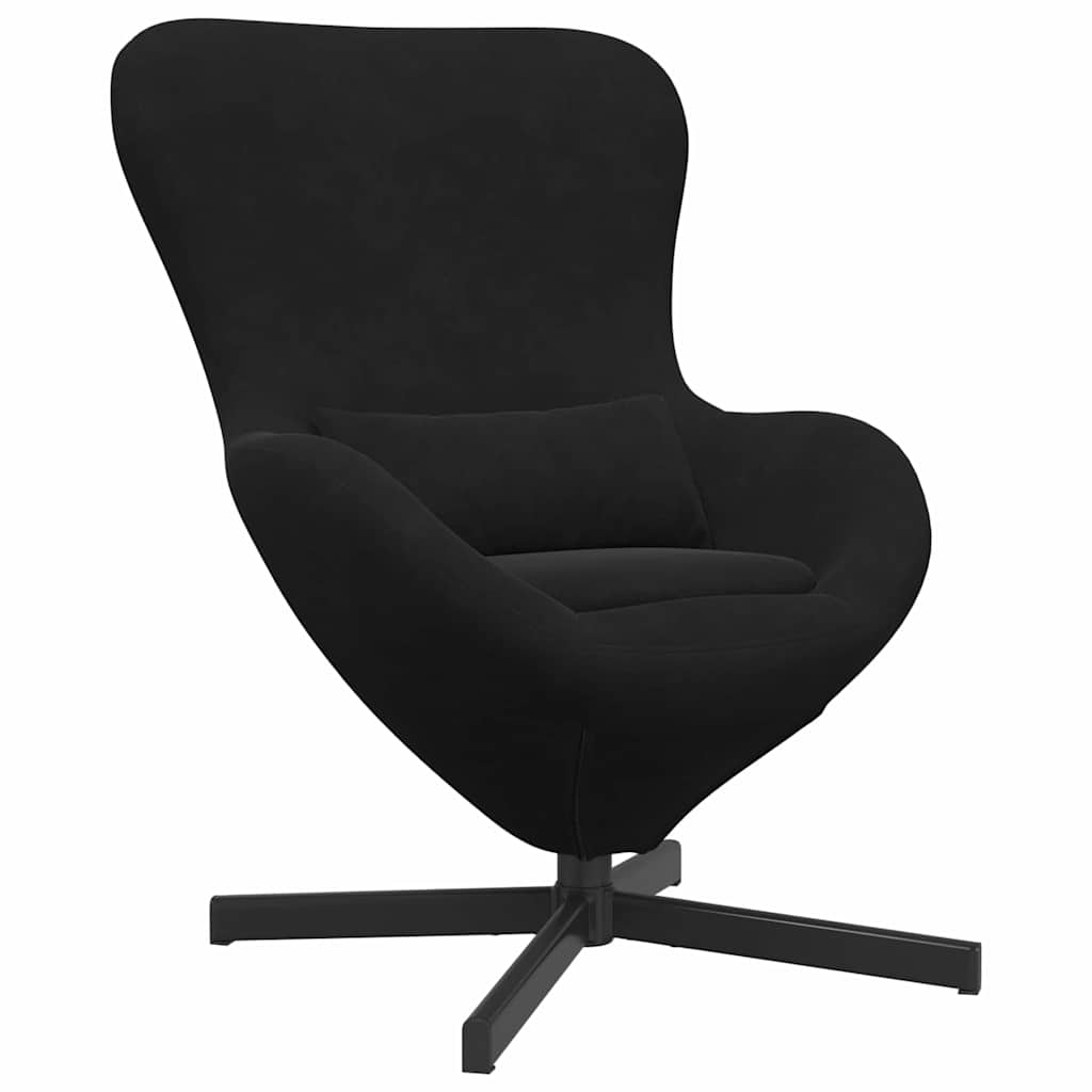 Fauteuil œuf Noir 63 x 73 x 90 cm Velours - XIOS