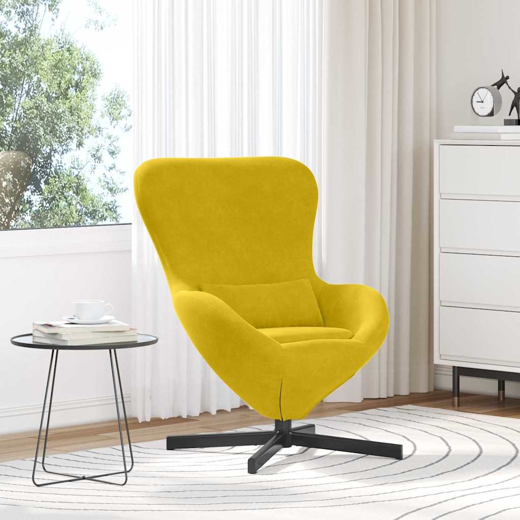 Fauteuil œuf Jaune 63 x 73 x 90 cm Velours - XIOS