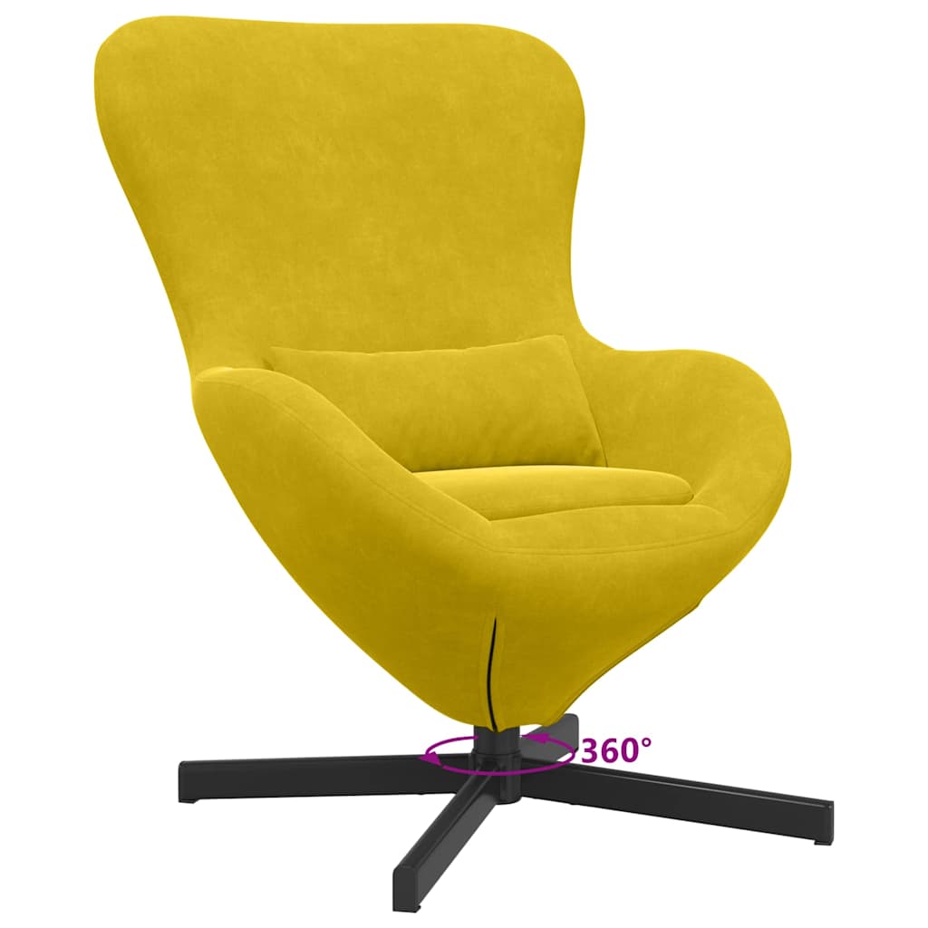 Fauteuil œuf Jaune 63 x 73 x 90 cm Velours - XIOS