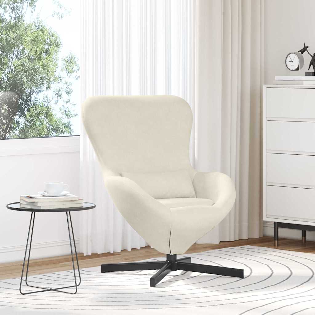 Fauteuil œuf Crème 63 x 73 x 90 cm Velours - XIOS