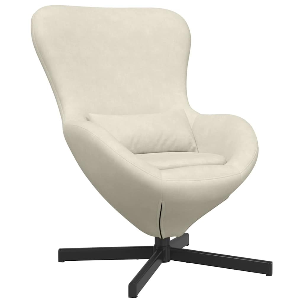 Fauteuil œuf Crème 63 x 73 x 90 cm Velours - XIOS