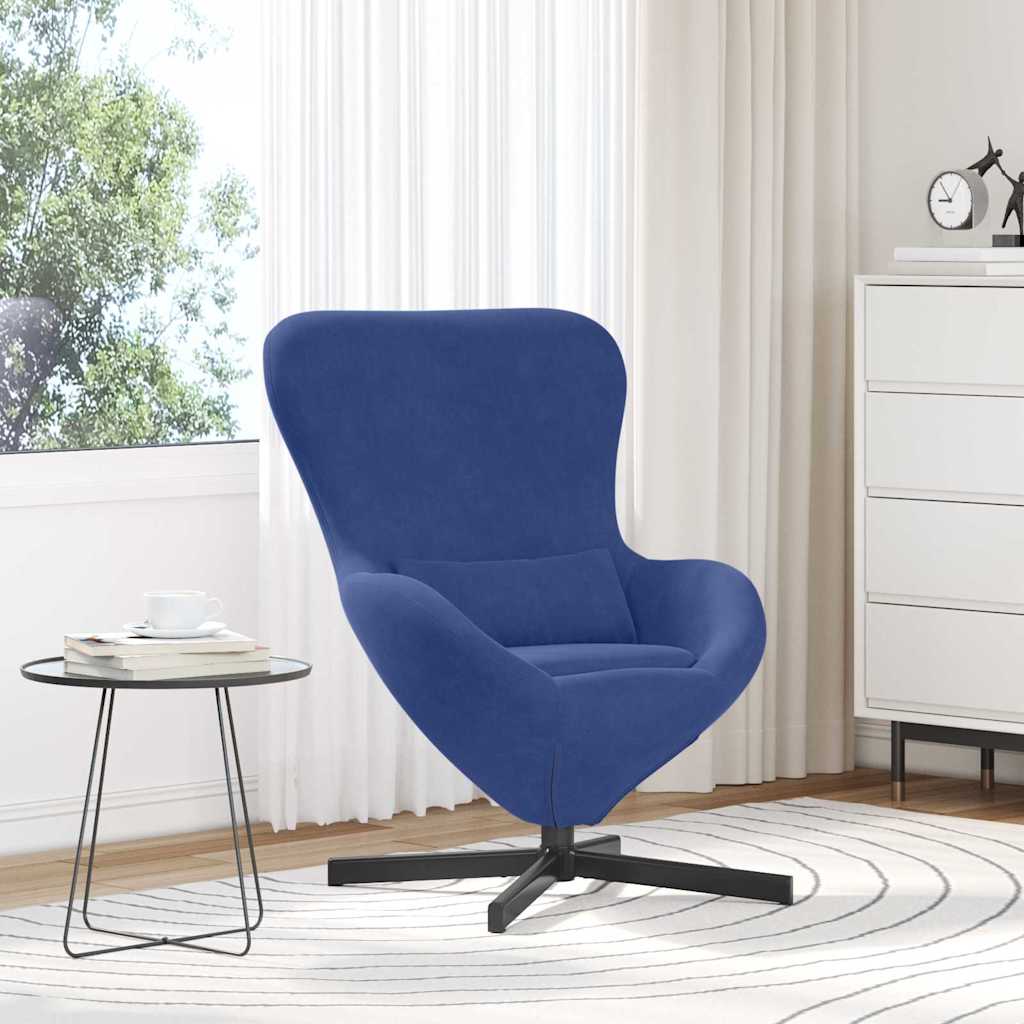 Fauteuil œuf Bleu police 63 x 73 x 90 cm Velours - XIOS