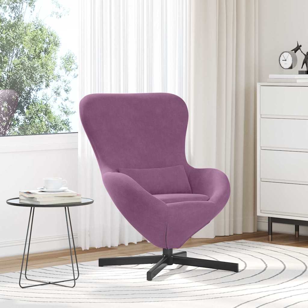 Fauteuil œuf Violet 63 x 73 x 90 cm Velours - XIOS