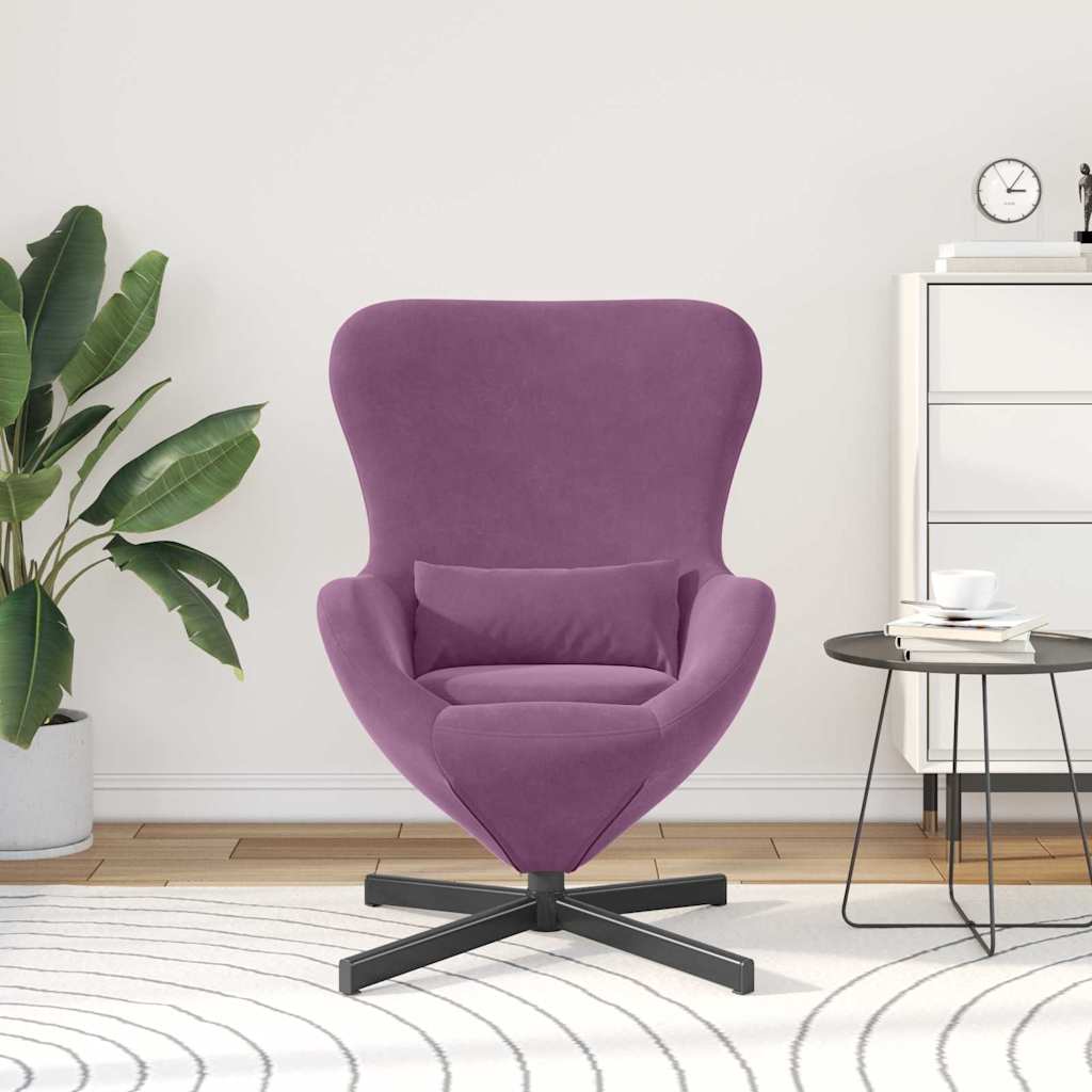 Fauteuil œuf Violet 63 x 73 x 90 cm Velours - XIOS