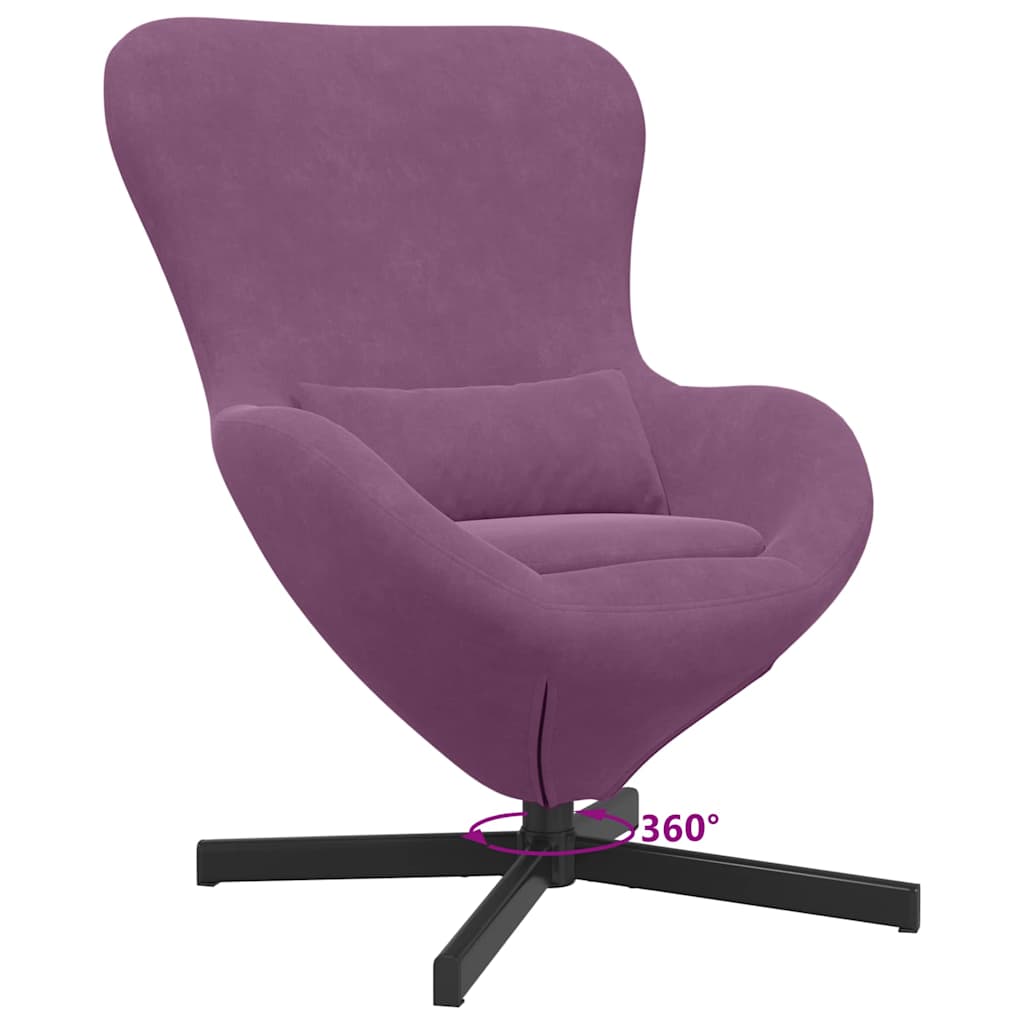 Fauteuil œuf Violet 63 x 73 x 90 cm Velours - XIOS