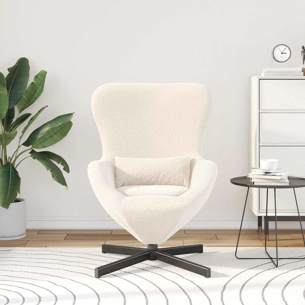 Fauteuil œuf Crème 63 x 73 x 90 cm tissu