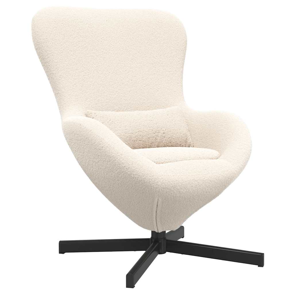 Fauteuil œuf Crème 63 x 73 x 90 cm tissu