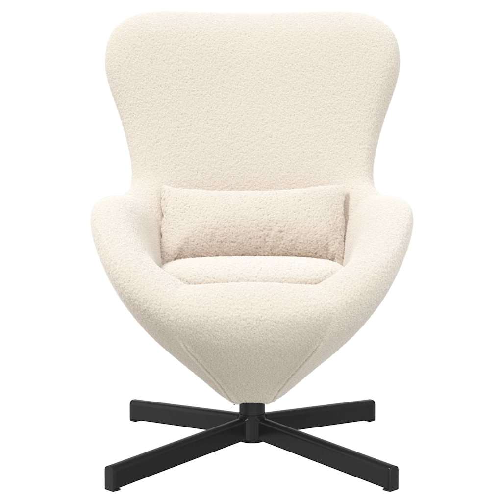 Fauteuil œuf Crème 63 x 73 x 90 cm tissu