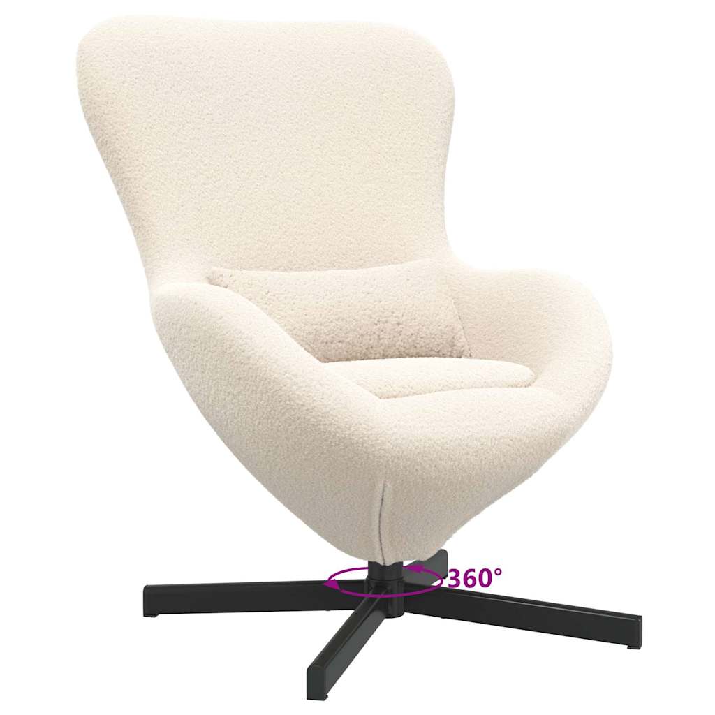 Fauteuil œuf Crème 63 x 73 x 90 cm tissu