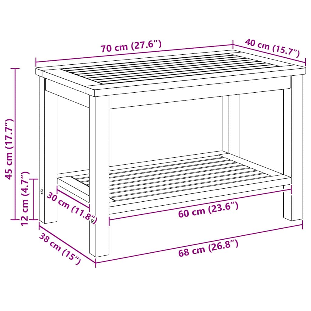 Table d'appoint Huile Naturelle 70 x 40 x 45 cm - XIOS