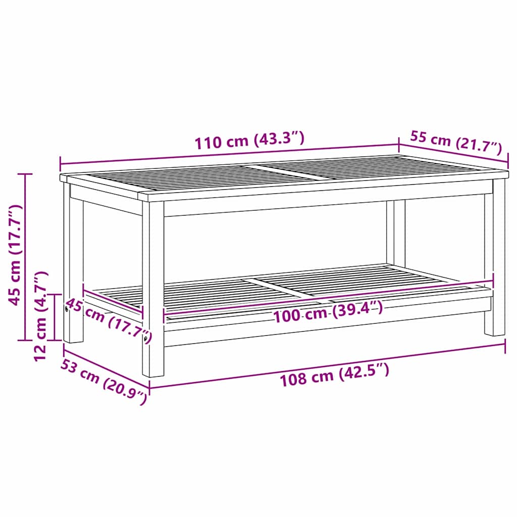 Table basse Marron 70 x 40 x 45 cm Bois d'acacia massif - XIOS