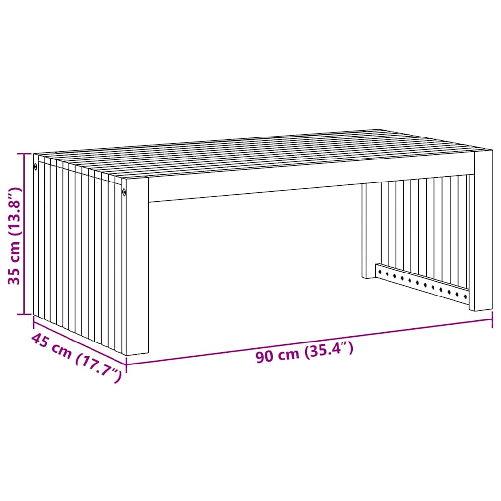 Table basse Marron 90 x 45 x 35 cm Bois d'acacia massif - XIOS