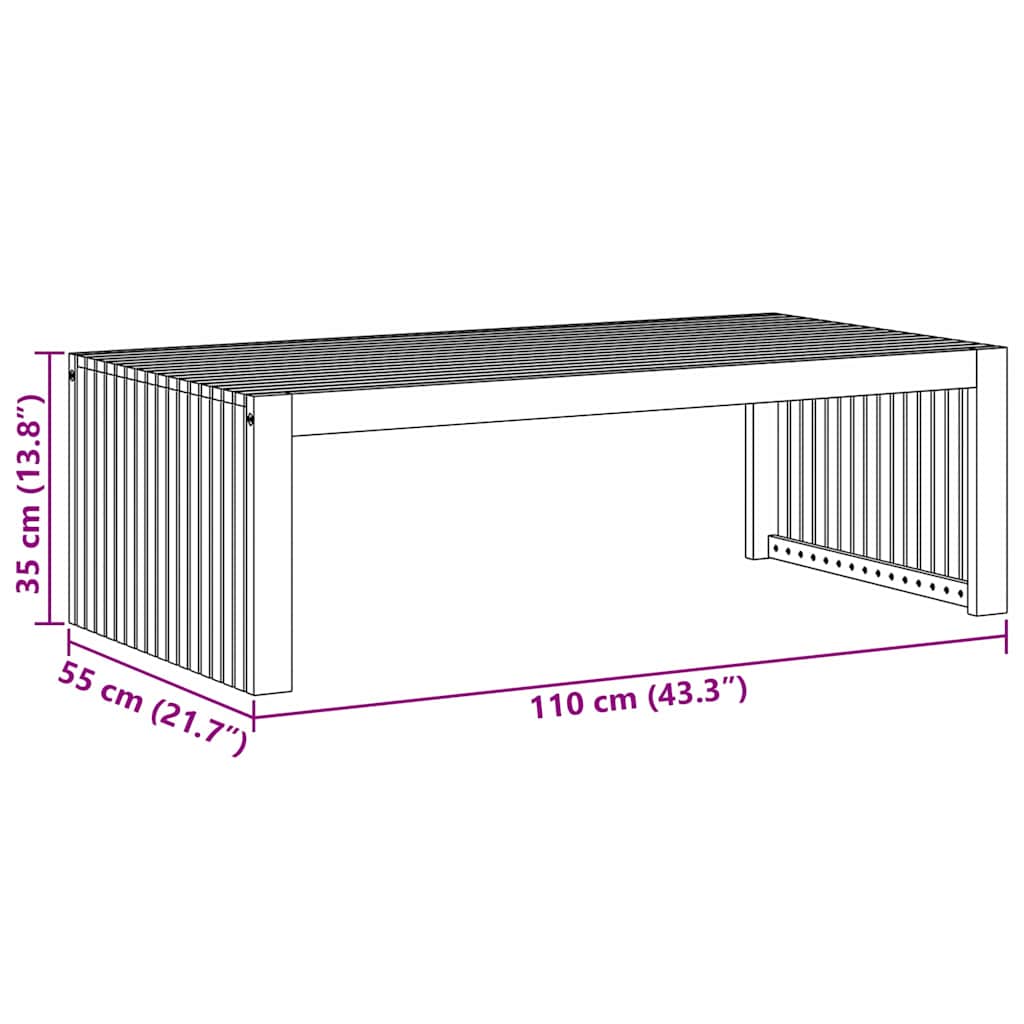Table basse Marron 110 x 55 x 35 cm Bois d'acacia massif - XIOS