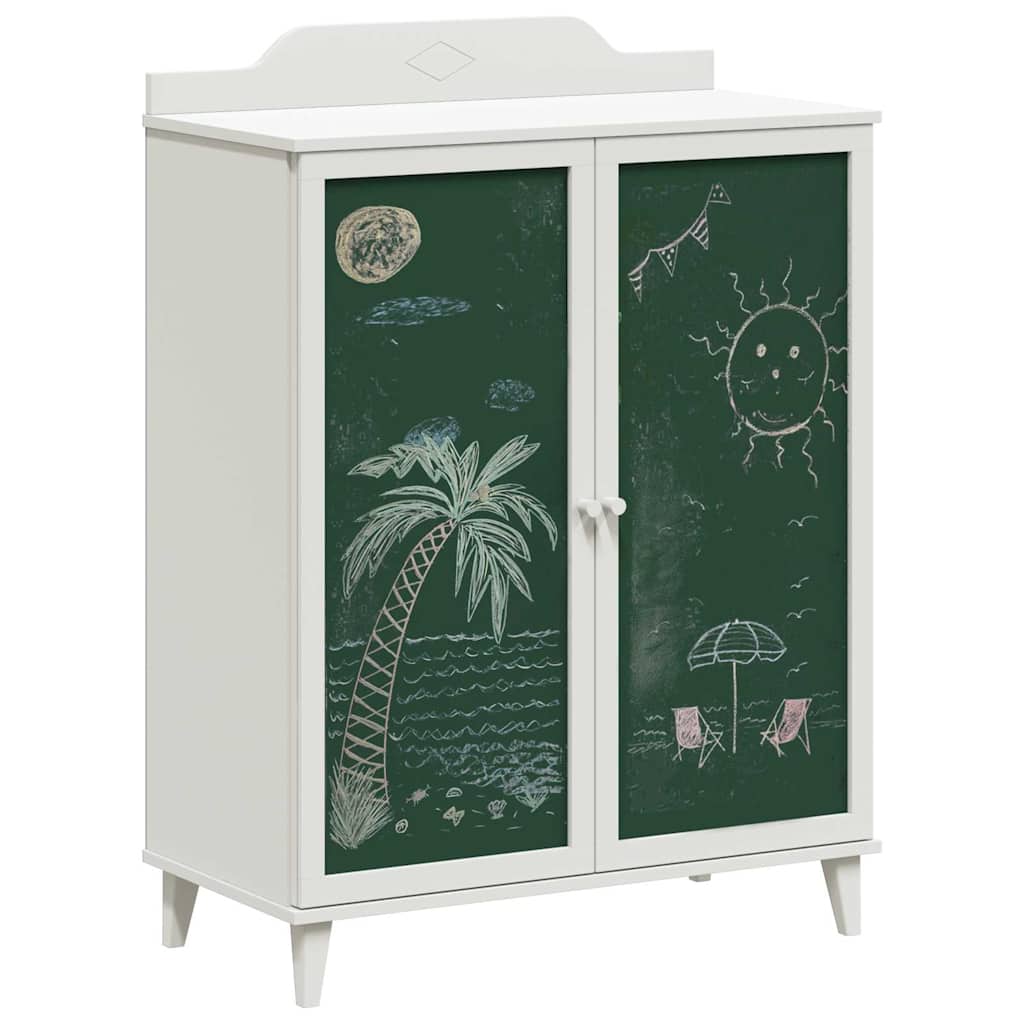 Cabinet avec deux portes et façade en tableau noir ROROS Blanc - XIOS