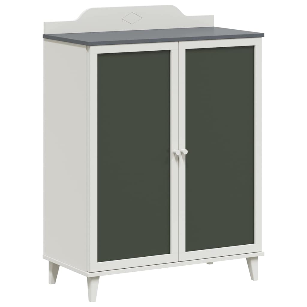 Armoire tableau noir avec porte Gris et blanc Bois d'ingénierie - XIOS