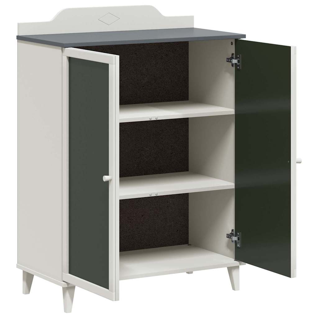 Armoire tableau noir avec porte Gris et blanc Bois d'ingénierie - XIOS