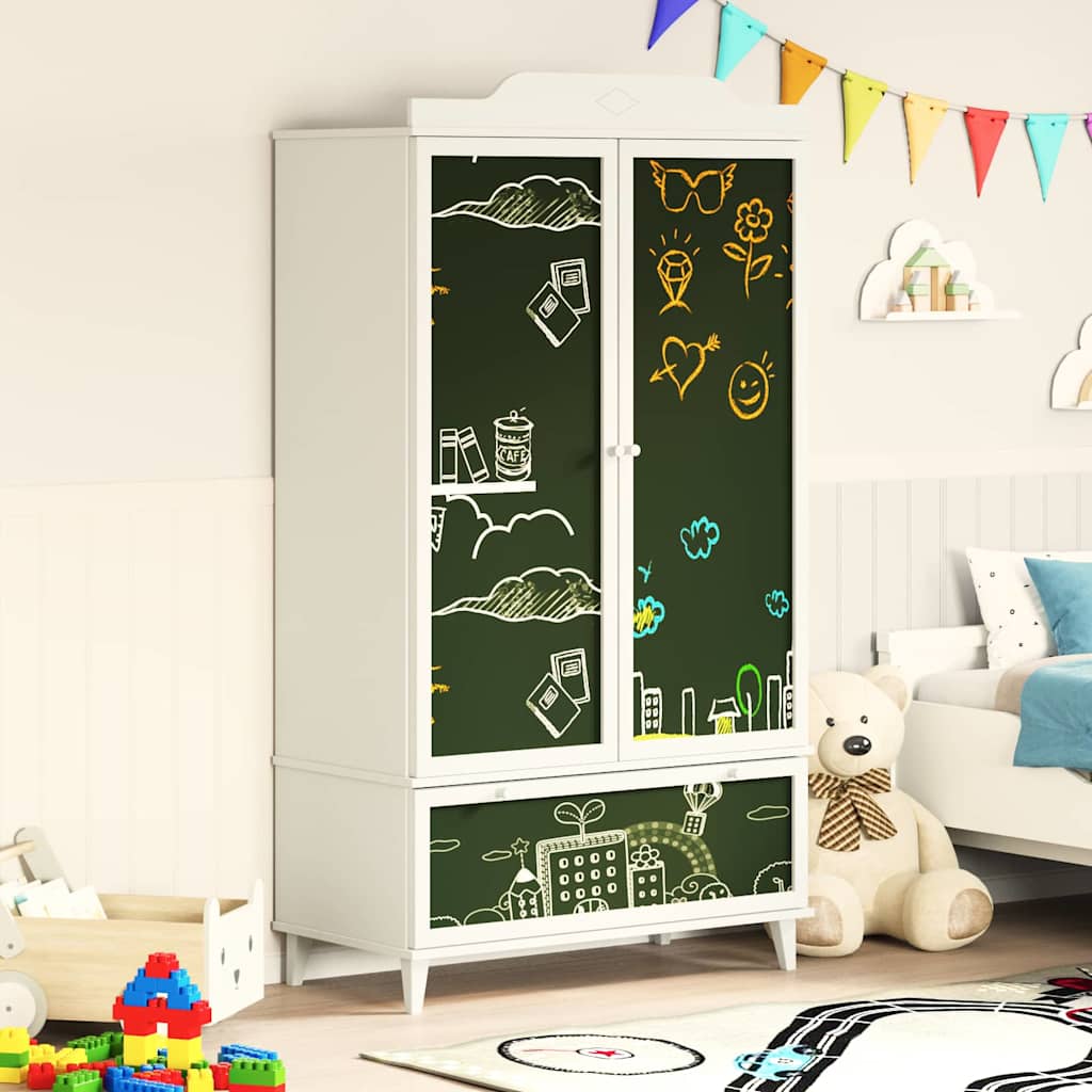 Armoire Tableau Noir avec tiroir ROROS Blanc 90 x 45 x 165 cm - XIOS