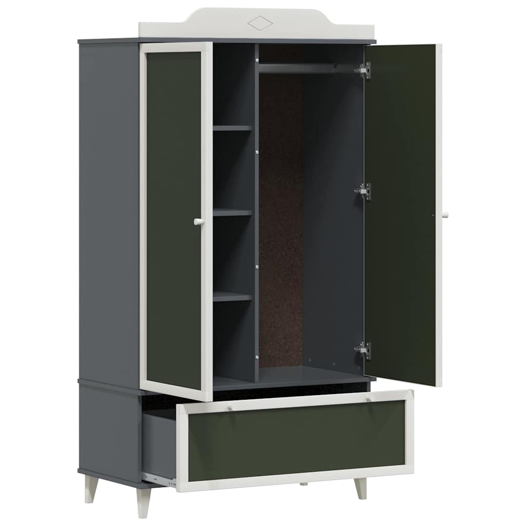 Armoire Tableau Noir avec porte Gris et blanc Bois d'ingénierie - XIOS