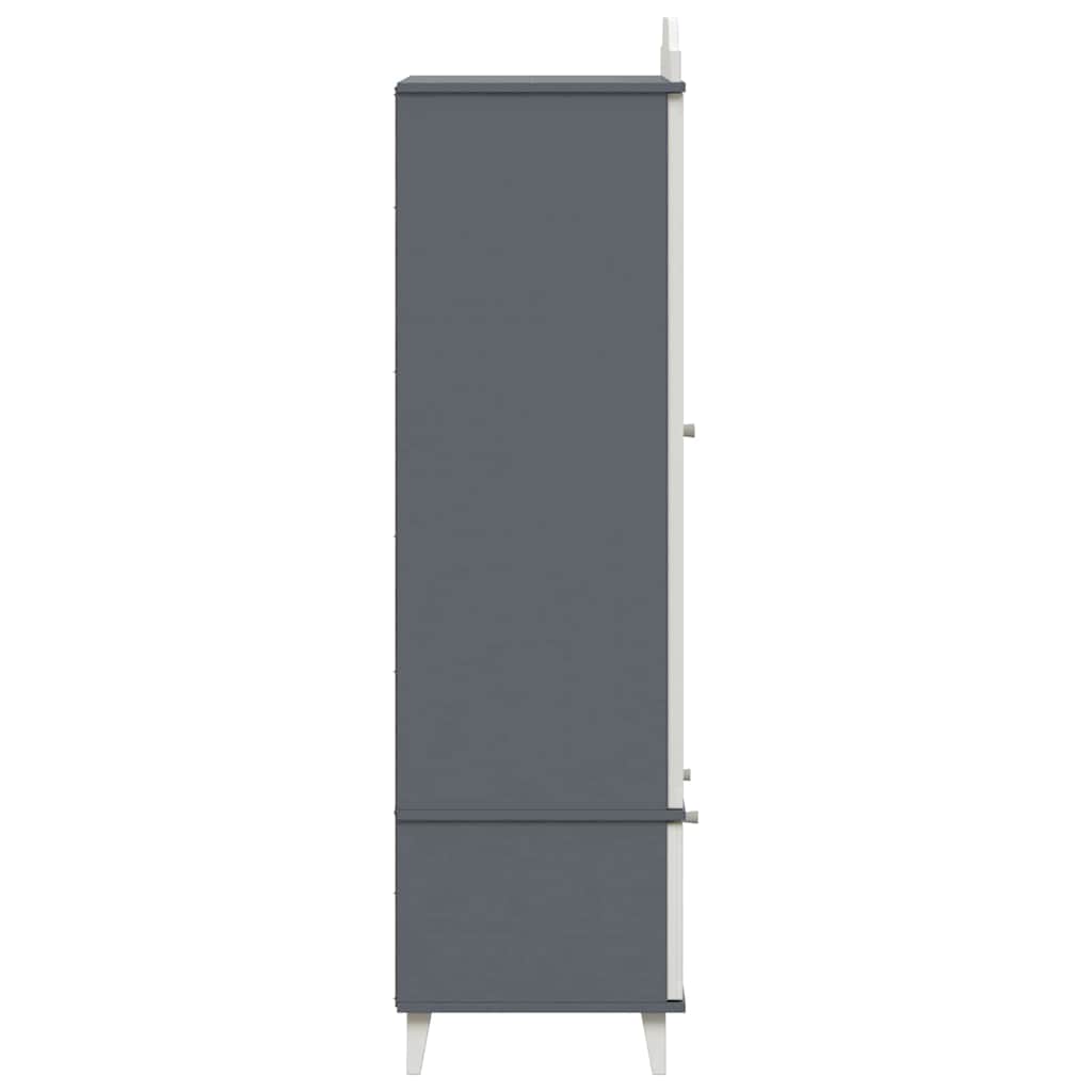 Armoire Tableau Noir avec porte Gris et blanc Bois d'ingénierie - XIOS