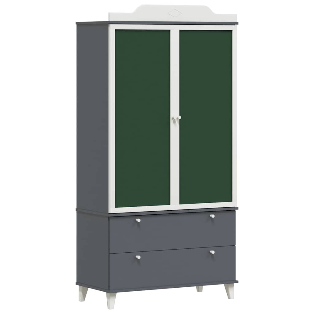 Armoire Tableau Noir ROROS Gris et blanc 90 x 45 x 180 cm - XIOS