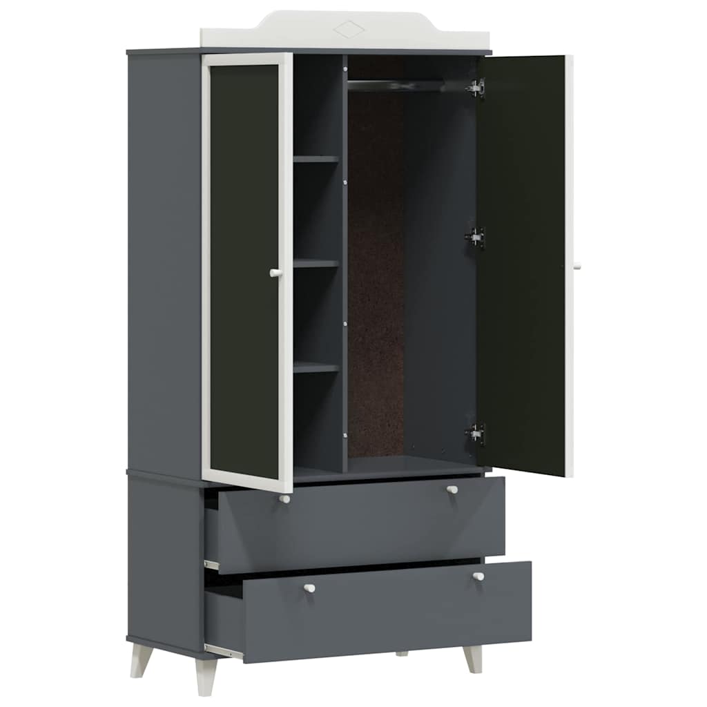 Armoire Tableau Noir avec porte Gris et blanc Bois d'ingénierie - XIOS