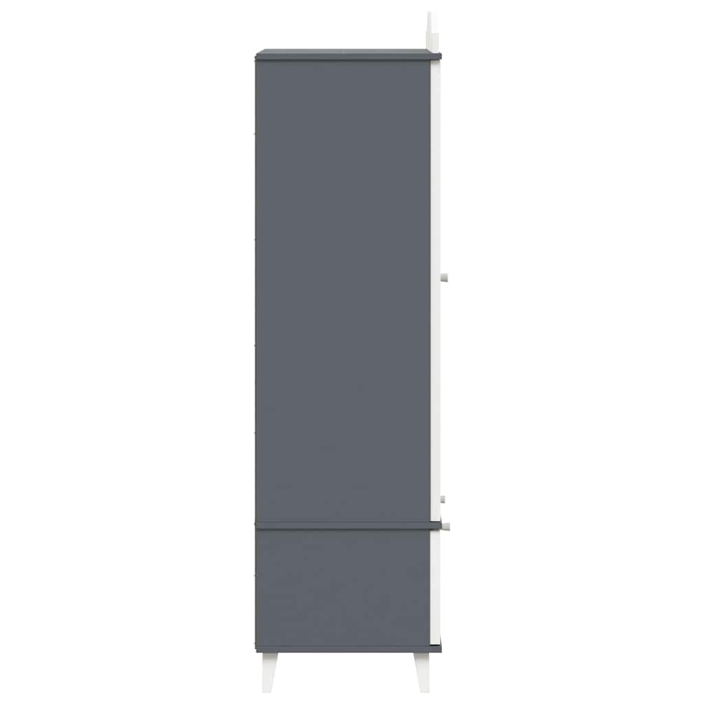 Armoire Tableau Noir ROROS Gris et blanc 90 x 45 x 180 cm - XIOS