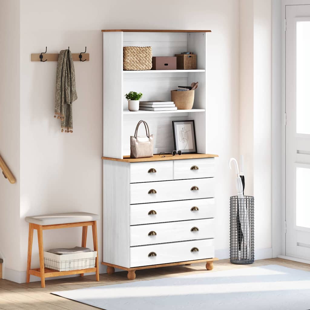 Hutch ASKIM Blanc 91 x 40 x 200,5 cm Bois de pin massif - XIOS