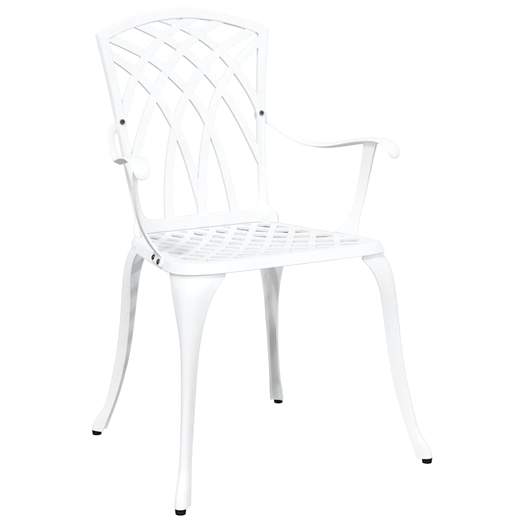 Ensemble de salle à manger pour jardin 5 pcs Blanc Aluminium