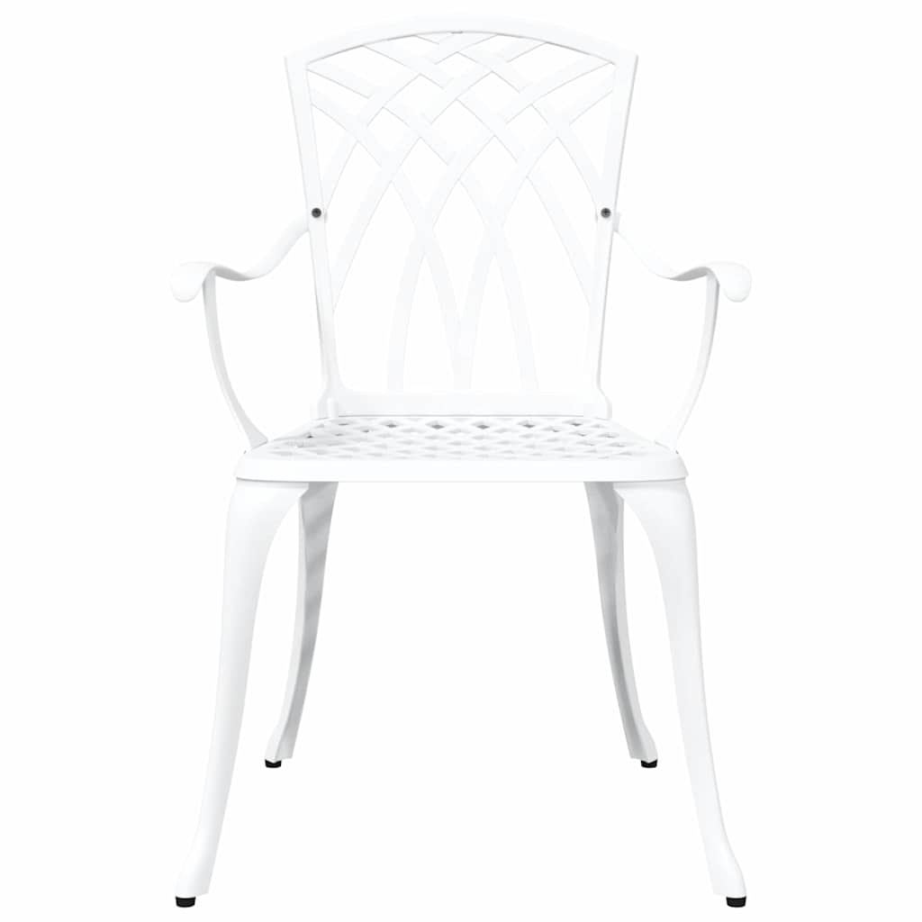 Ensemble de salle à manger pour jardin 5 pcs Blanc Aluminium