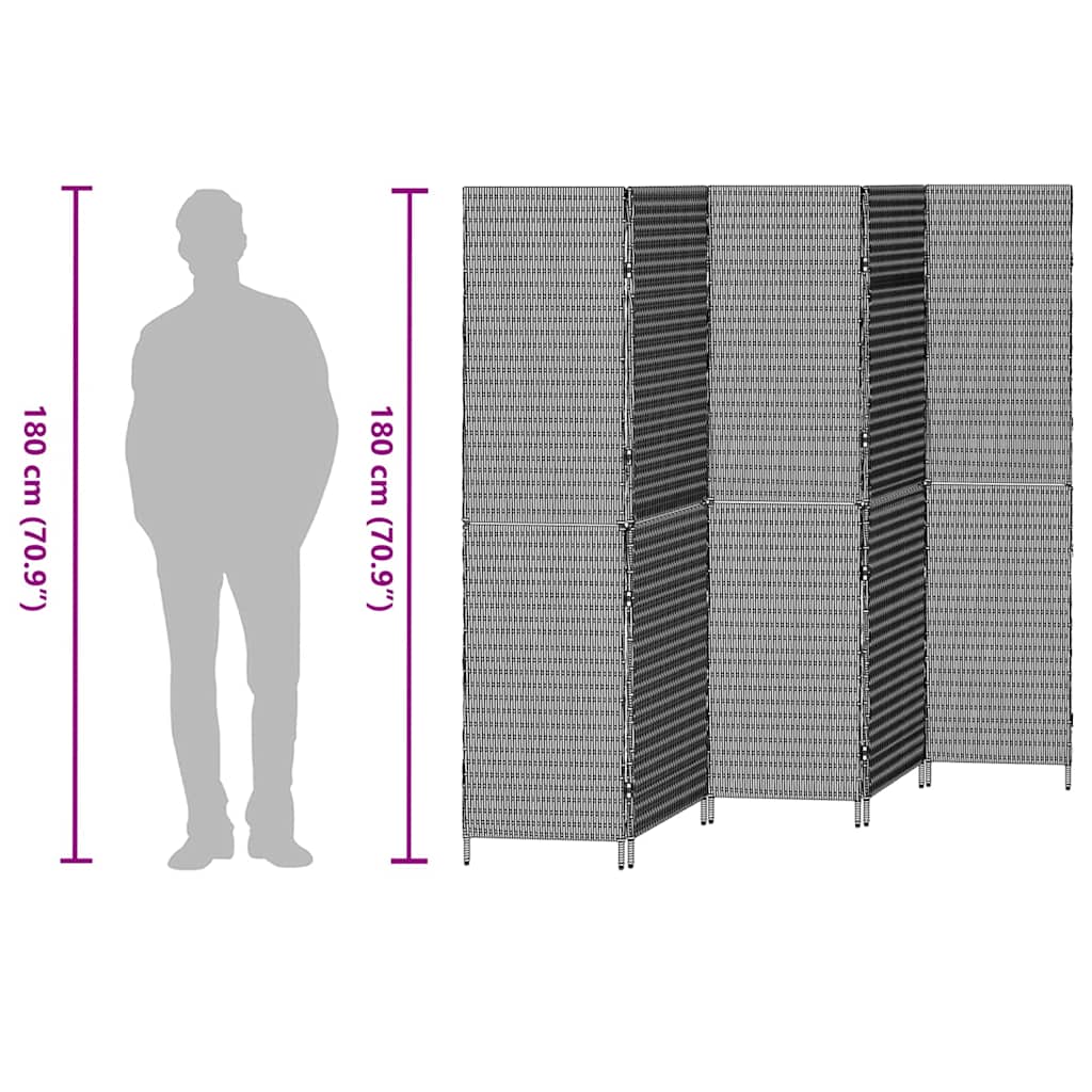 Paravent Beige 242 x 180 cm. polyrotin - XIOS