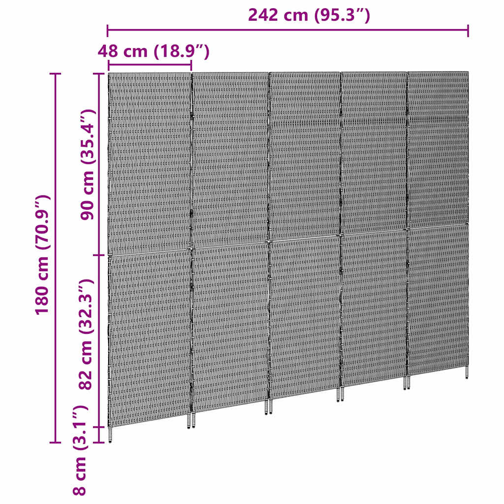 Paravent Beige 242 x 180 cm. polyrotin - XIOS