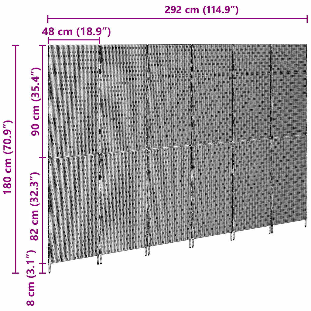 Paravent Beige 292 x 180 cm polyrotin - XIOS