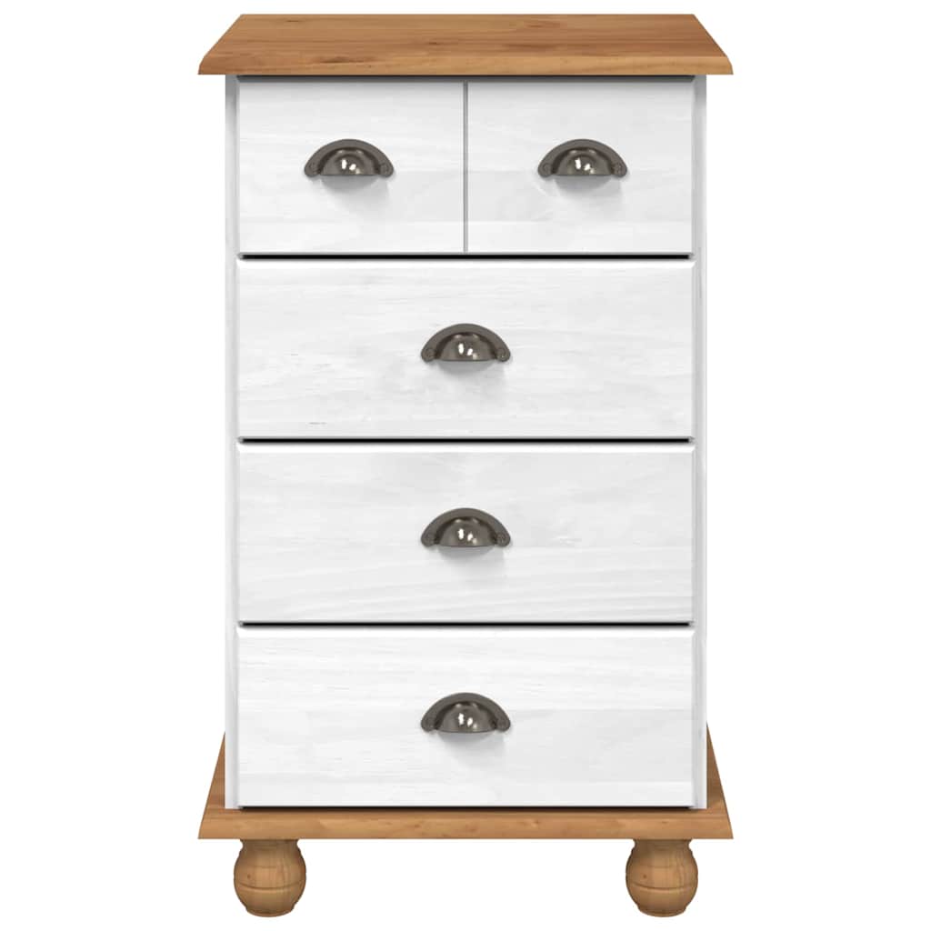 Commode ASKIM Blanc 45.8 x 40 x 79 cm Bois de pin massif - XIOS