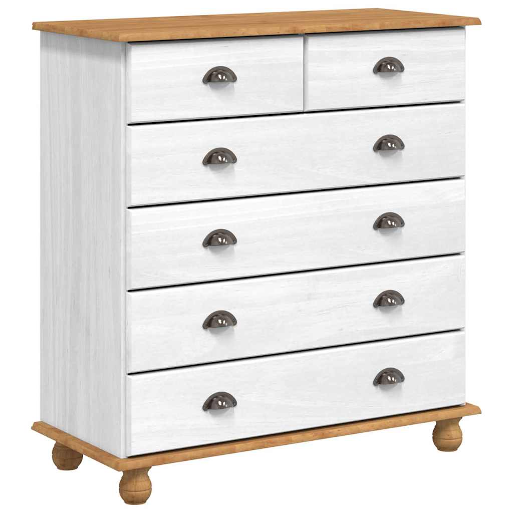 Commode ASKIM Blanc 91 x 40 x 95,5 cm Bois de pin massif - XIOS