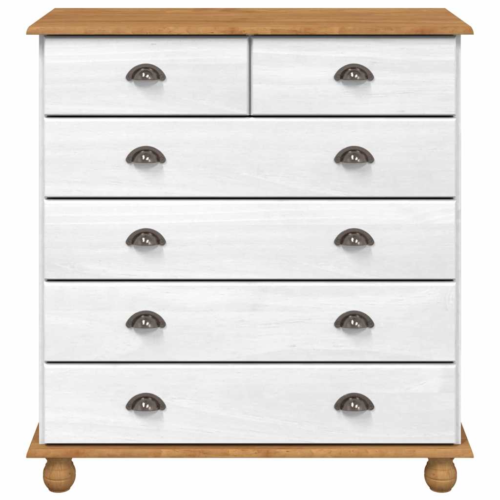 Commode ASKIM Blanc 91 x 40 x 95,5 cm Bois de pin massif - XIOS