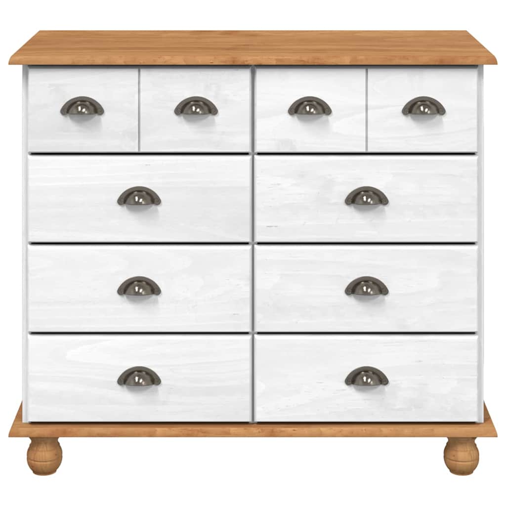 Commode ASKIM Blanc 91 x 40 x 79 cm Bois de pin massif - XIOS