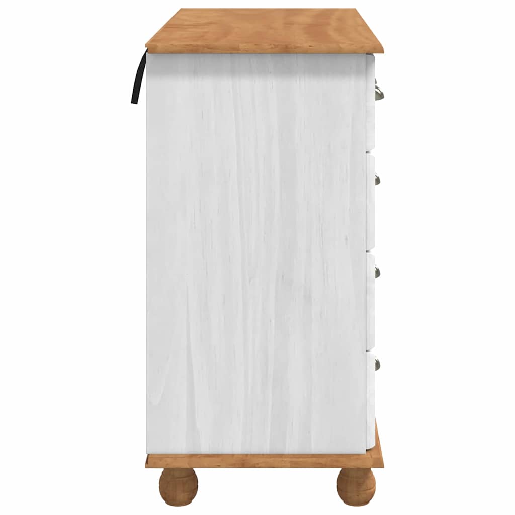 Commode ASKIM Blanc 91 x 40 x 79 cm Bois de pin massif - XIOS
