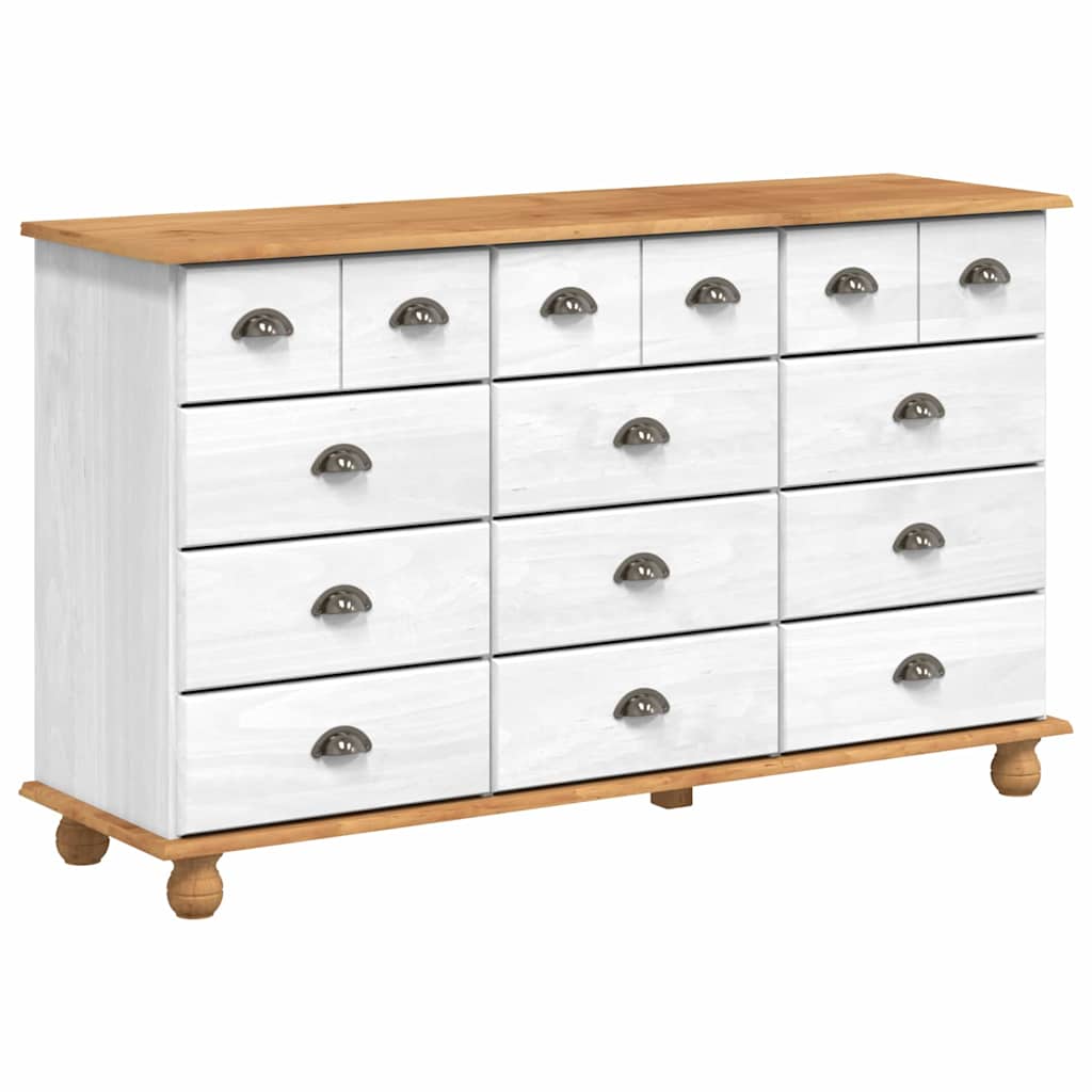 Commode ASKIM Blanc 79 x 40 x 133,5 cm Bois de pin massif