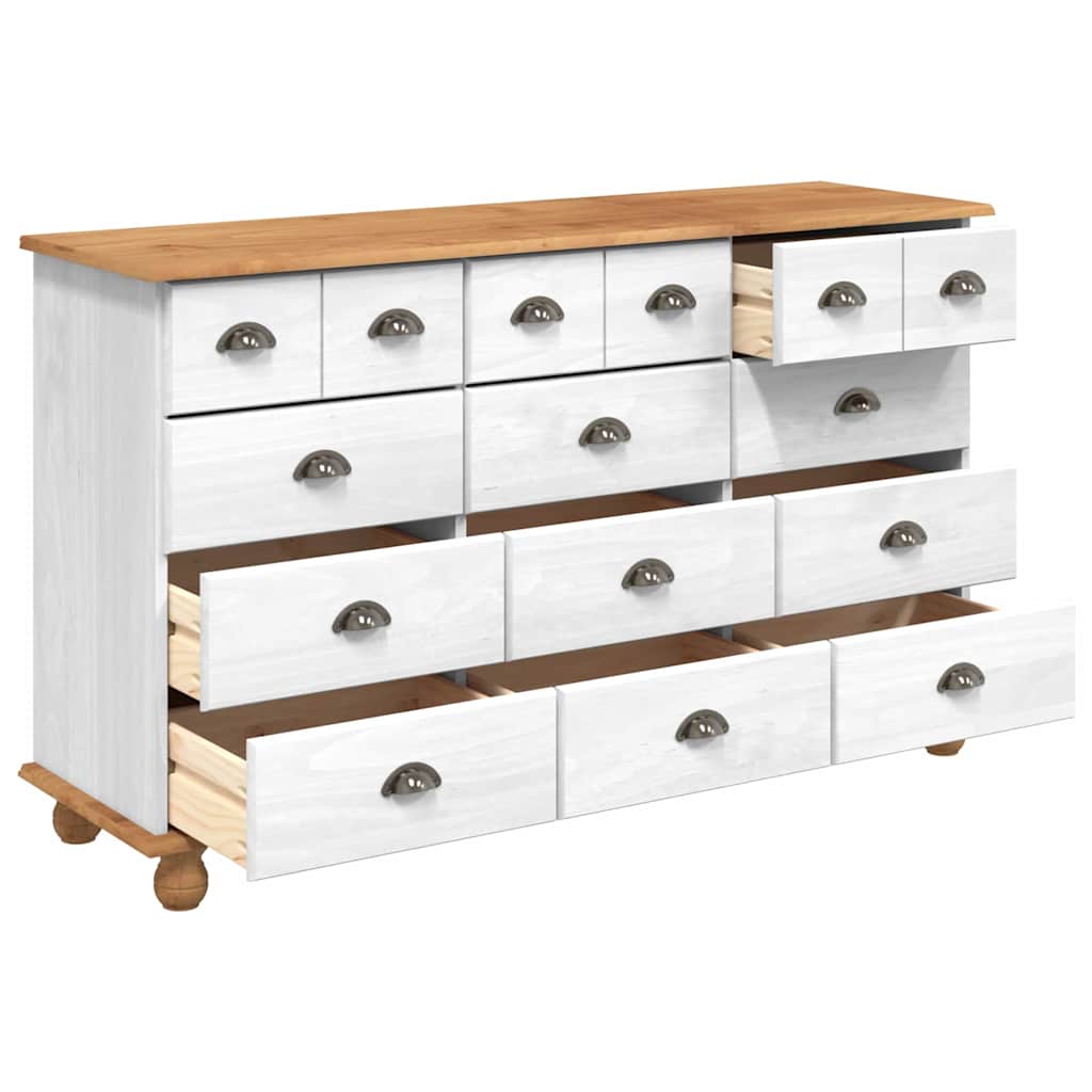 Commode ASKIM Blanc 79 x 40 x 133,5 cm Bois de pin massif - XIOS