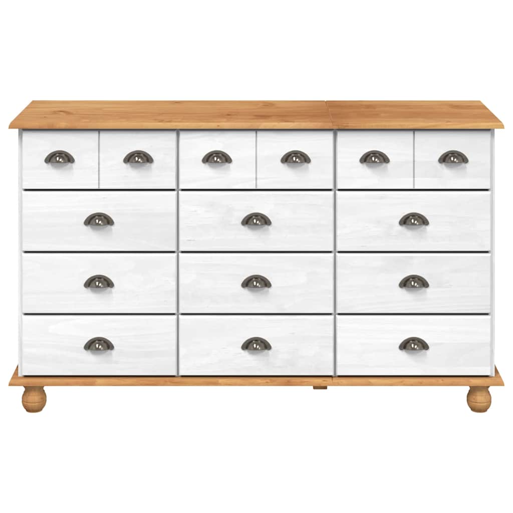 Commode ASKIM Blanc 79 x 40 x 133,5 cm Bois de pin massif