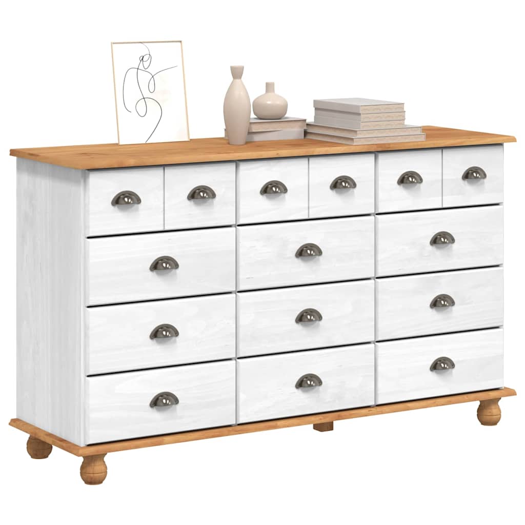Commode ASKIM Blanc 79 x 40 x 133,5 cm Bois de pin massif - XIOS