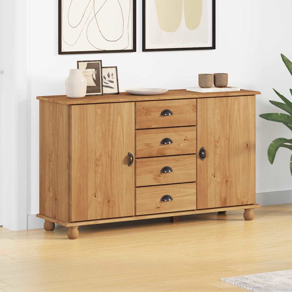Buffet avec tiroir ASKIM 133,5 x 40 x 79 cm Bois de pin massif - XIOS