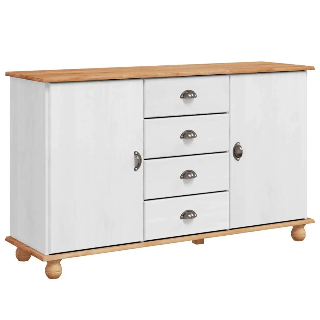 Buffet avec tiroir ASKIM 133,5 x 40 x 79 cm Bois de pin massif - XIOS