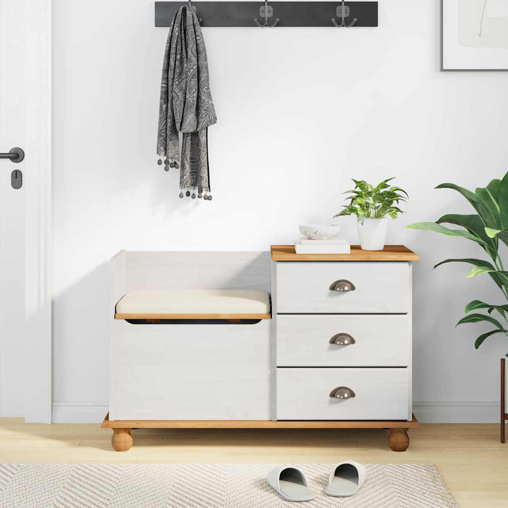 Banc de rangement avec tiroir ASKIM Blanc 100 x 39 x 62 cm - XIOS