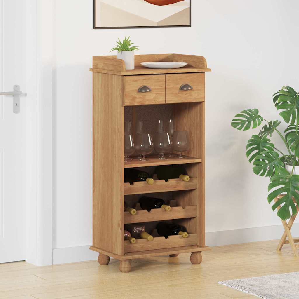 Cabinet à vin ASKIM Marron 57 x 37 x 114 cm Bois massif en pin - XIOS