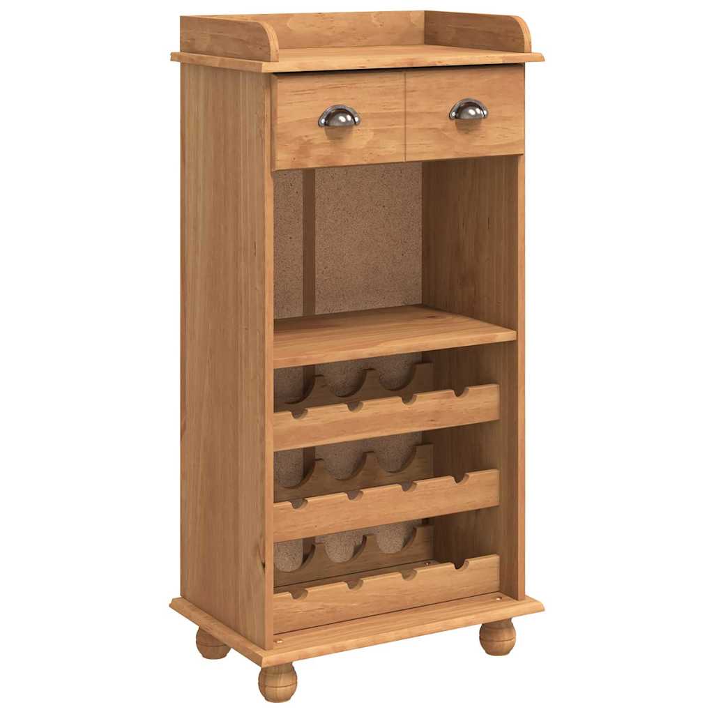 Cabinet à vin ASKIM Marron 57 x 37 x 114 cm Bois massif en pin - XIOS