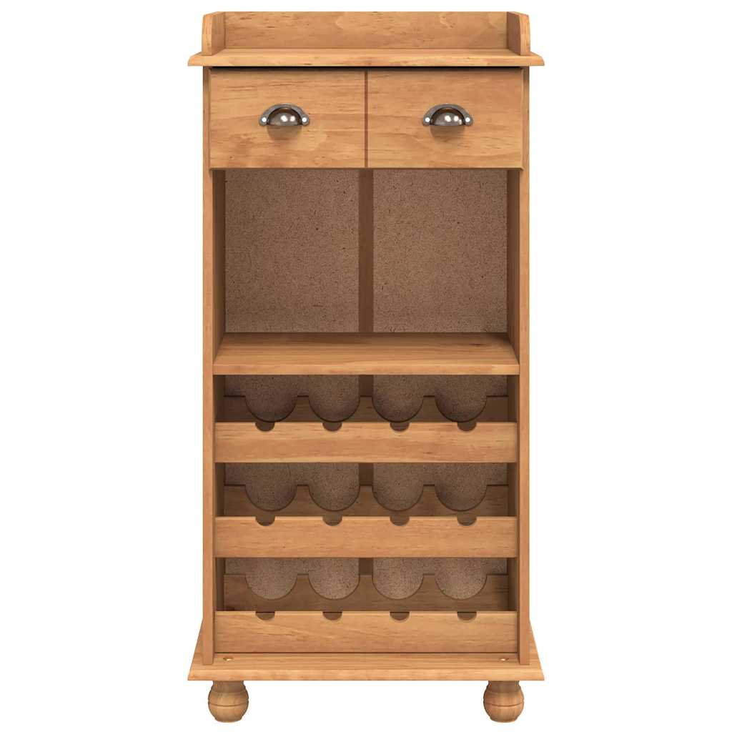 Cabinet à vin ASKIM Marron 57 x 37 x 114 cm Bois massif en pin - XIOS