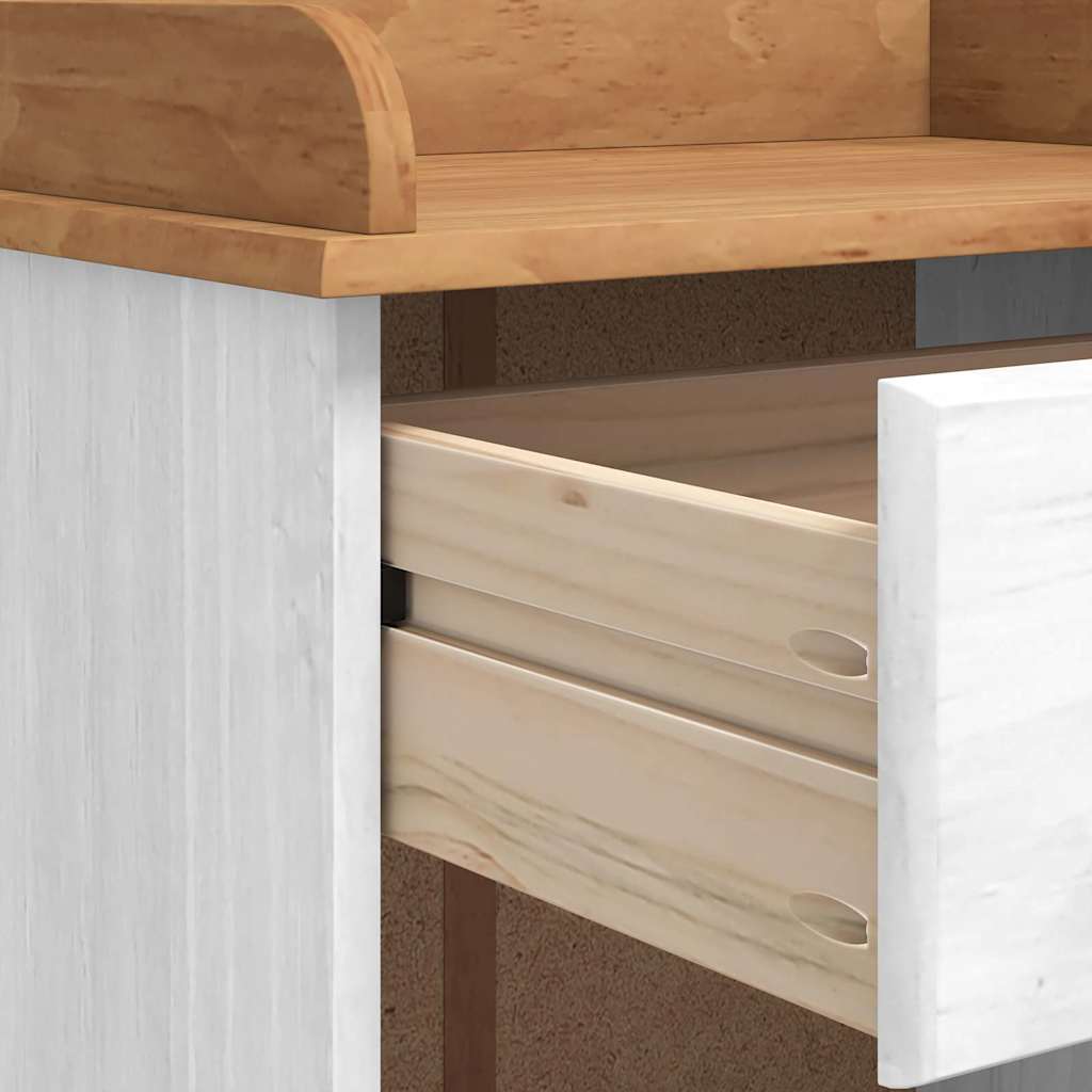 Cabinet à vin ASKIM Blanc 57 x 37 x 114 cm Bois massif en pin - XIOS