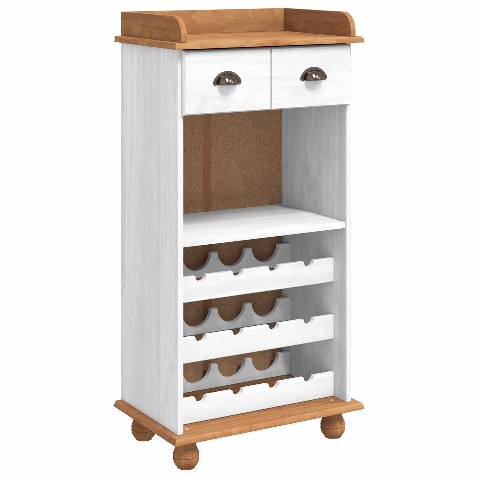 Cabinet à vin ASKIM Blanc avec un dessus en miel - XIOS